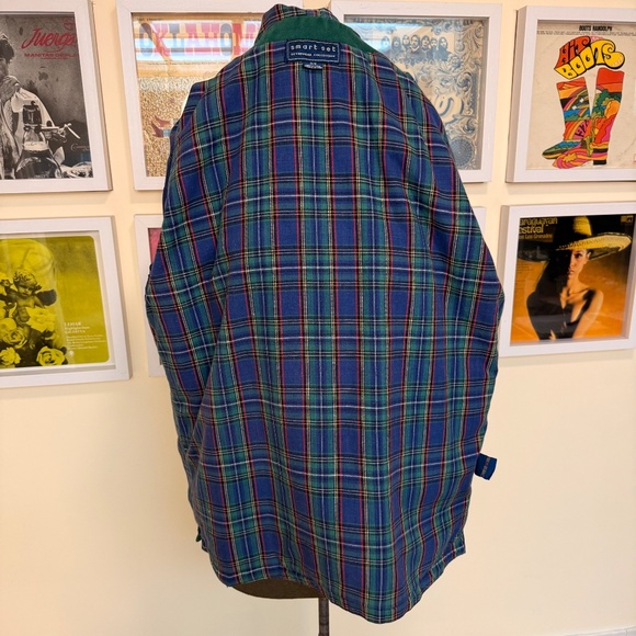 Vintage Green Hooded Toggle Jacket Plaid Lining - Picture 11 of 13